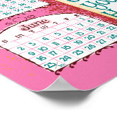 Midden-eeuw moderne katten kalender 2024 poster (Hoek)