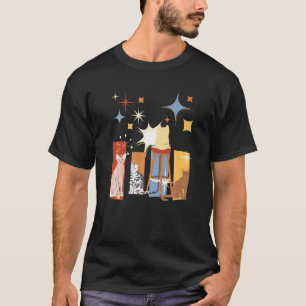 Midden eeuw moderne katten Vintage Retro jaren 50 T-shirt