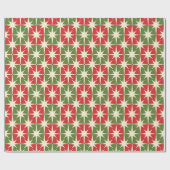 Midden eeuw Moderne Kerst Retro Starbursts Cadeaupapier (Vlak)