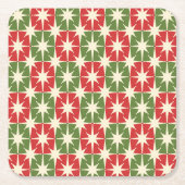 Midden eeuw Moderne Kerst Retro Starbursts Kartonnen Onderzetters (Voorkant)