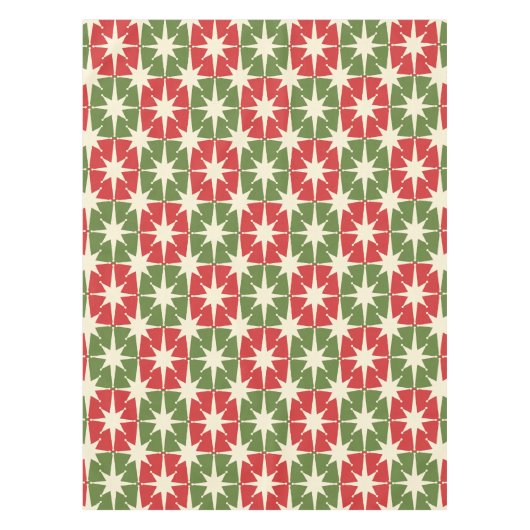 Midden eeuw Moderne Kerst Retro Starbursts Tafelkleed (Voorkant)
