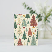 Midden-eeuw moderne kerstboom patroon feestdagenkaart (Staand voorkant)