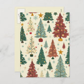 Midden-eeuw moderne kerstboom patroon feestdagenkaart (Voorkant / Achterkant)