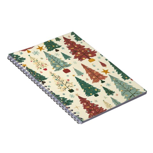 Midden-eeuw moderne kerstboom patroon notitieboek (Rechterzijde)