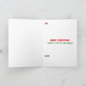 Midden eeuw moderne kerstboom retro raket feestdagen kaart (Binnen)