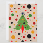 Midden eeuw moderne kerstboom retro raket feestdagenkaart (Voorkant)