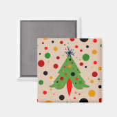 Midden eeuw moderne kerstboom retro raket magneet (Voorkant / Achterkant)