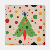 Midden eeuw moderne kerstboom retro raket magneet (Voorkant)