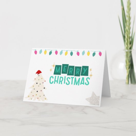 Midden eeuw moderne kerstkaart. bedankkaart (Voorkant)