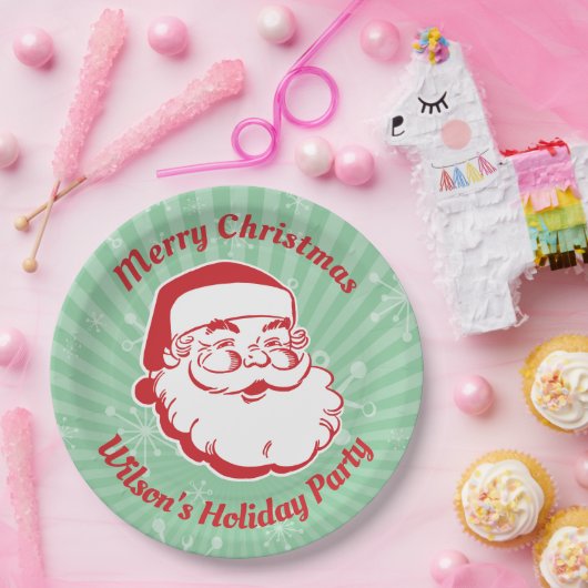 Midden-eeuw moderne kerstman papieren bordje (Feest)