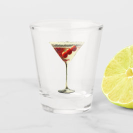 Midden eeuw Moderne Kerstmis Cranberry Martini Shot Glas