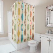 Midden eeuw moderne ketens veelkleurig douchegordijn (In situ)