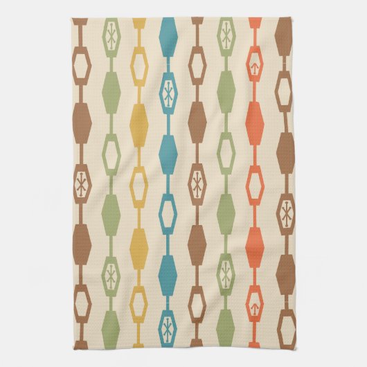 Midden eeuw moderne ketens veelkleurig theedoek (Verticaal)