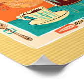 Midden-eeuw moderne keukenkalender 2024 poster (Hoek)