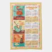 Midden-eeuw moderne keukenkalender handdoek (Verticaal)