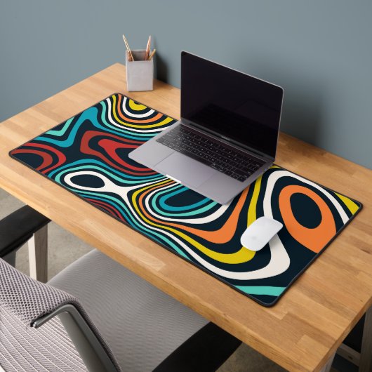 Midden-Eeuw moderne, kleurrijke groovy golvende li Bureaumat (Kantoor 2)