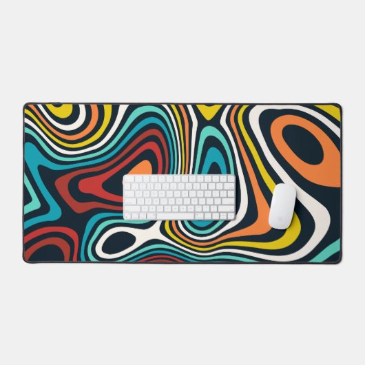 Midden-Eeuw moderne, kleurrijke groovy golvende li Bureaumat (Keyboard & Muis)