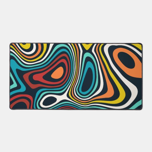 Midden-Eeuw moderne, kleurrijke groovy golvende li Bureaumat (Voorkant)