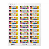Midden eeuw moderne kleurrijke retro geometrisch etiket (Full Sheet)