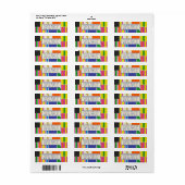 Midden eeuw moderne kleurrijke retro geometrisch etiket (Full Sheet)