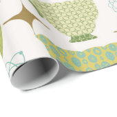 Midden eeuw moderne kleurrijke theekopje cadeaupapier (Rol Hoek)