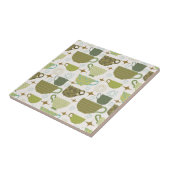 Midden eeuw moderne kleurrijke theekopje tegeltje (Zijkant)