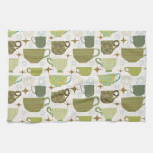 Midden eeuw moderne kleurrijke theekopje theedoek (Horizontaal)