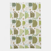 Midden eeuw moderne kleurrijke theekopje theedoek (Verticaal)