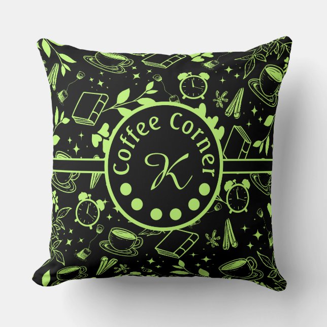 Midden eeuw moderne koffie liefhebber boekenworm g kussen (Voorkant)