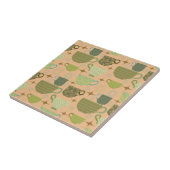 Midden eeuw moderne koraal theekopje tegeltje (Zijkant)