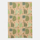 Midden eeuw moderne koraal theekopje theedoek (Verticaal)