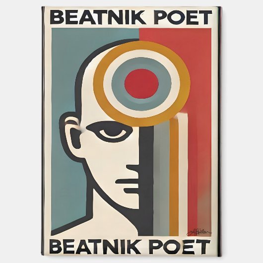 Midden eeuw moderne kunst Beatnik-dichter Magneet (Voorkant)
