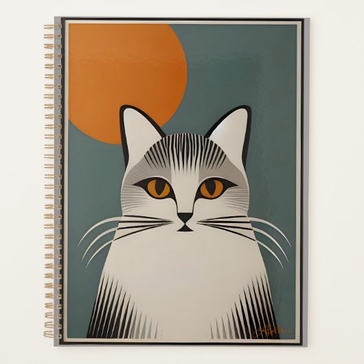 Midden eeuw moderne kunst De grijze kat Planner (Voorkant)
