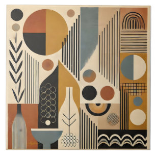 Midden eeuw moderne kunst herfst oogst tegeltje