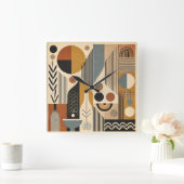 Midden eeuw moderne kunst herfst oogst vierkante klok (Huis)