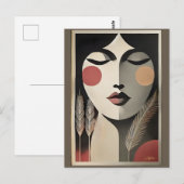 Midden eeuw moderne kunst meditatie briefkaart (Voorkant / Achterkant)