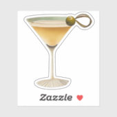 Midden eeuw Moderne Martini One Olive Sticker (Vel)
