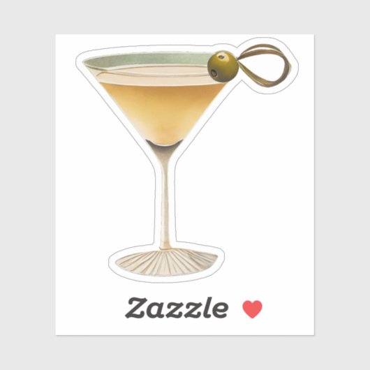 Midden eeuw Moderne Martini One Olive Sticker (Vel)
