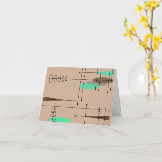 Midden-eeuw Moderne Notitiekaarten Atomic (Gele Bloem)