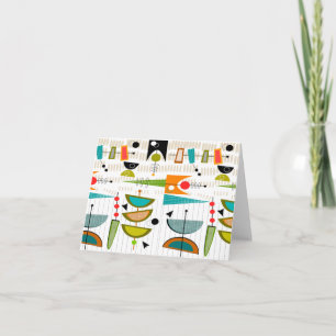 Midden-eeuw Moderne Notitiekaarten Atomic #90