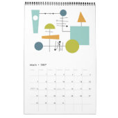 Midden eeuw Moderne Originele Atoomkunst Kalender (Mar 2027)