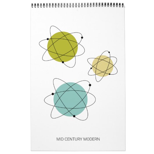 Midden eeuw Moderne Originele Atoomkunst Kalender (Hoes)