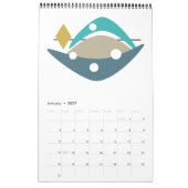 Midden eeuw Moderne Originele Atoomkunst Kalender (Jan 2027)