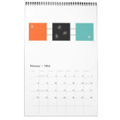 Midden eeuw Moderne Originele Atoomkunst Kalender (Feb 2026)
