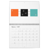 Midden eeuw Moderne Originele Atoomkunst Kalender (Feb 2027)