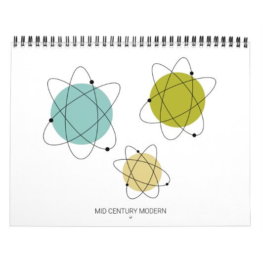 Midden eeuw Moderne Originele Atoomkunst Kalender (Hoes)