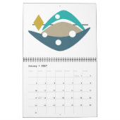 Midden eeuw Moderne Originele Atoomkunst Kalender (Jan 2027)