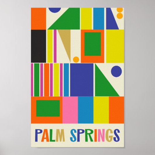Midden eeuw moderne Palm Springs kleurrijke geomet Poster (Voorkant)