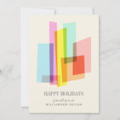 Midden-eeuw moderne pastel geometrische zaken feestdagenkaart (Voorkant)