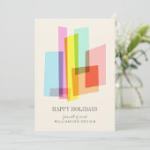 Midden-eeuw moderne pastel geometrische zaken feestdagenkaart (Staand voorkant)